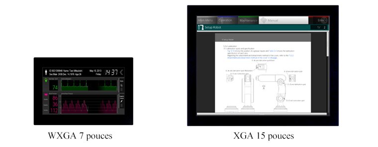 WXGA 7 pouces / XGA 15 pouces